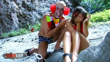 Innocent young Charlotte b. anal fucking by a crazy clown
